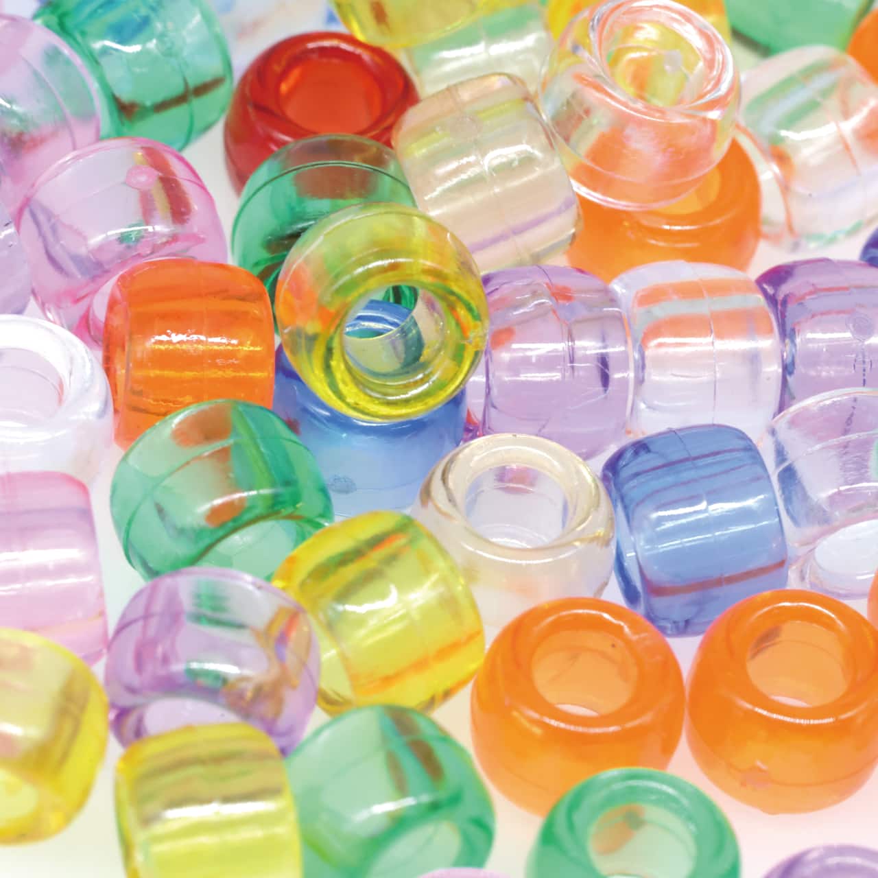 Multicolour Transparent Pony Beads, 9mm by Creatology™